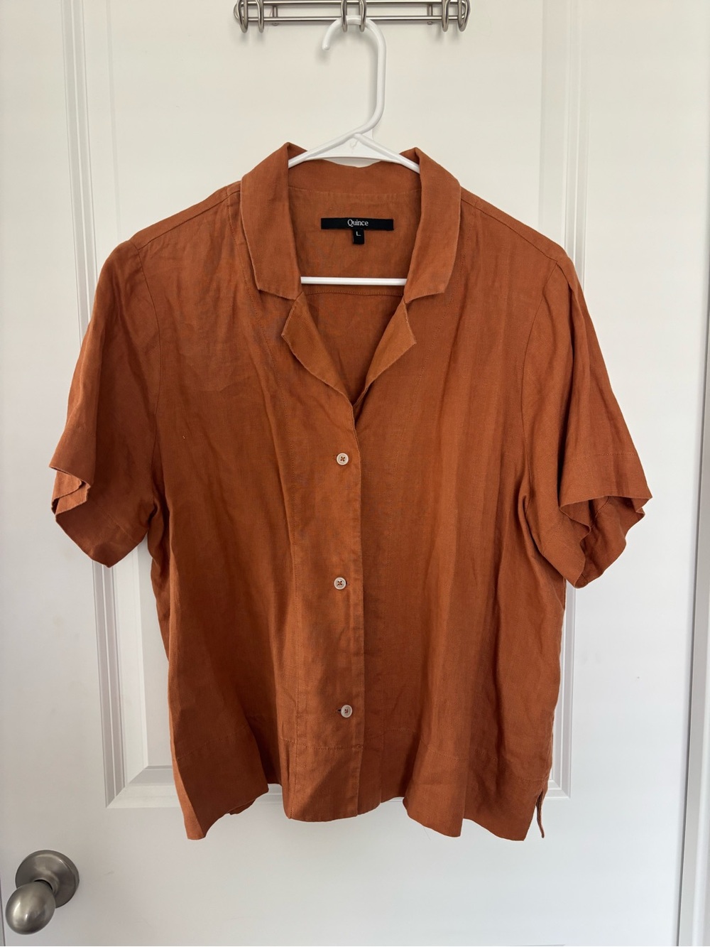 Quince Women's Button-Down Shirt in Rust